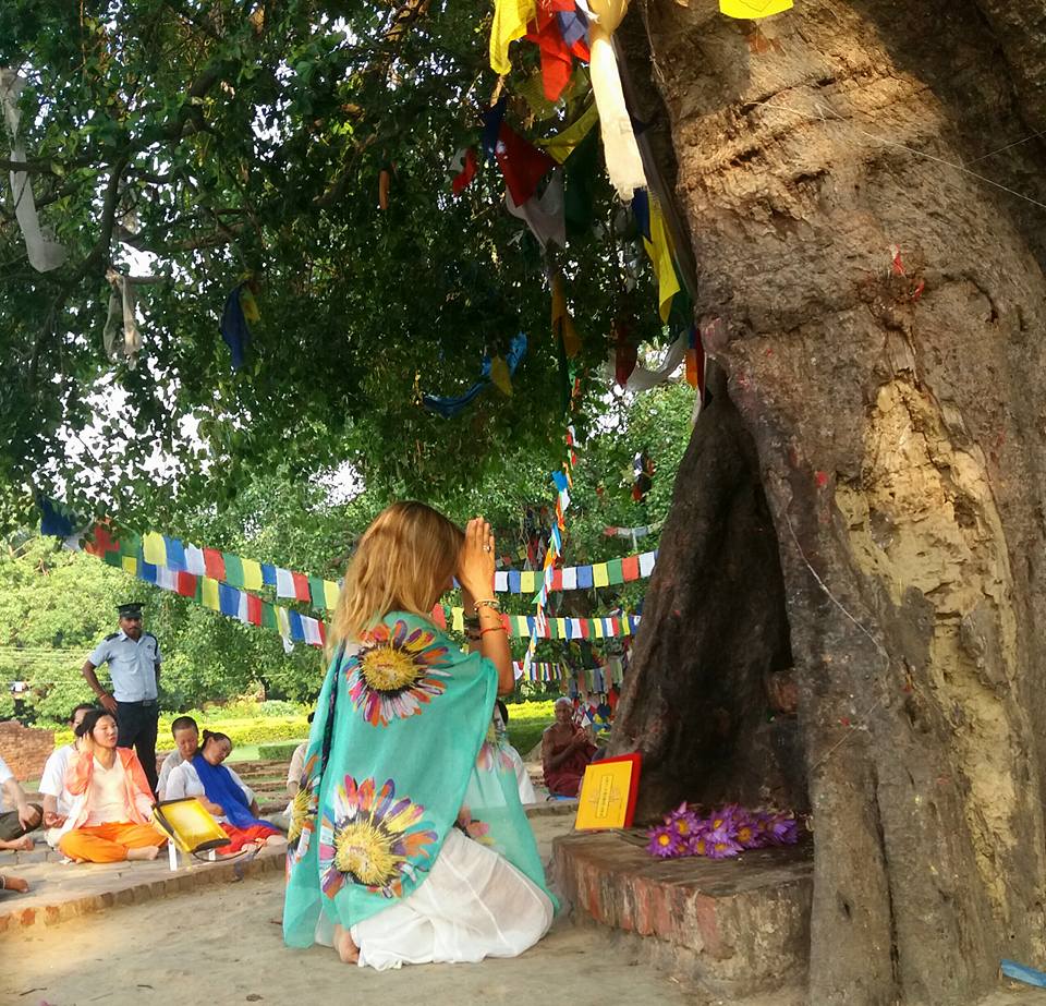 Julie Jewels Bertrand Lumbini Nepal Birtthplace of Buddha meditate tree