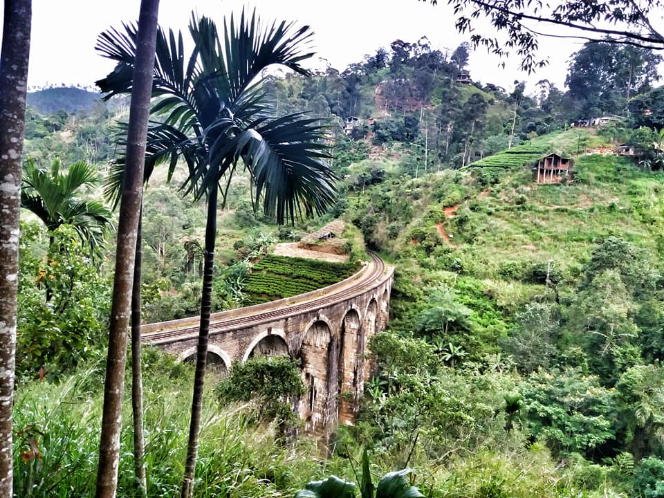 Demodara Nine Arch Bridge and Railroad Track Sri Lanka
