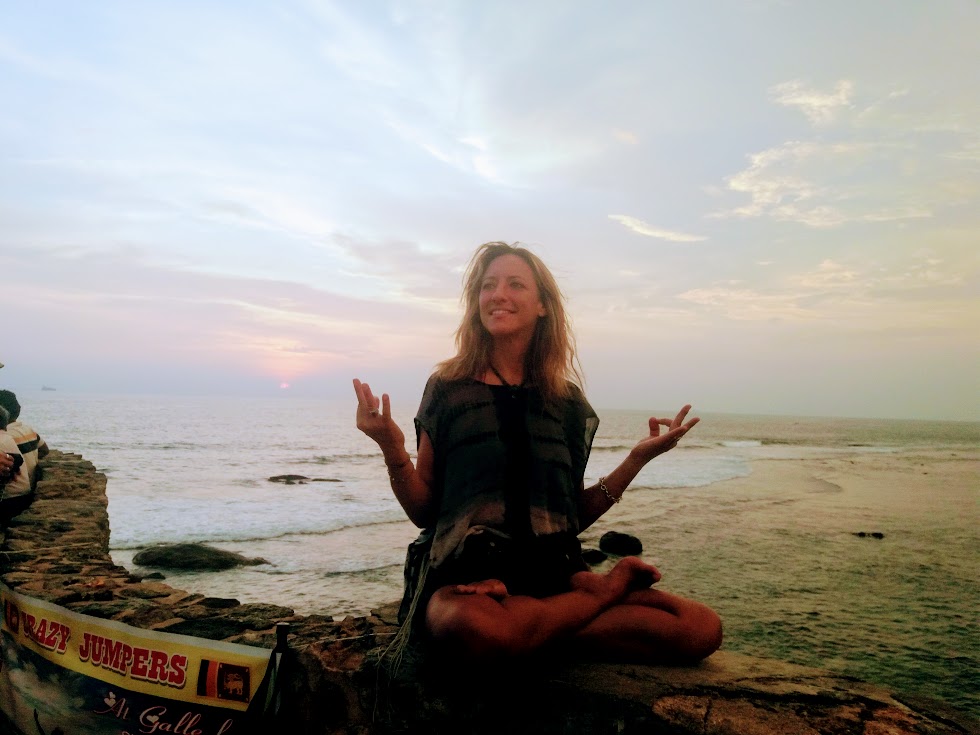 Shine On Spiritual Blogger Julie Jewels Bertrand Meditating in Galle Sri Lanka